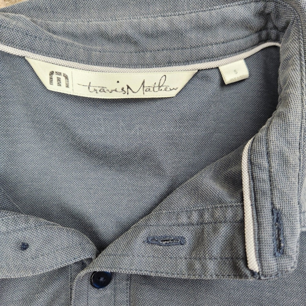 Travis Mathew Pima Cotton Polo Shirt Mens size‎ S Small Gray Collared Shirt - Picture 2 of 9